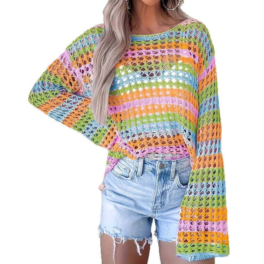 Maglia girocollo a righe