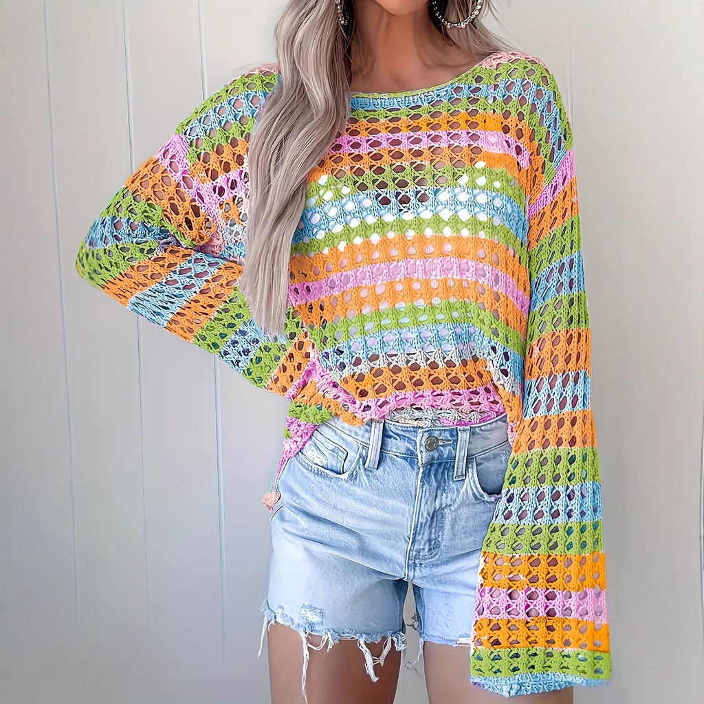 Maglia girocollo a righe