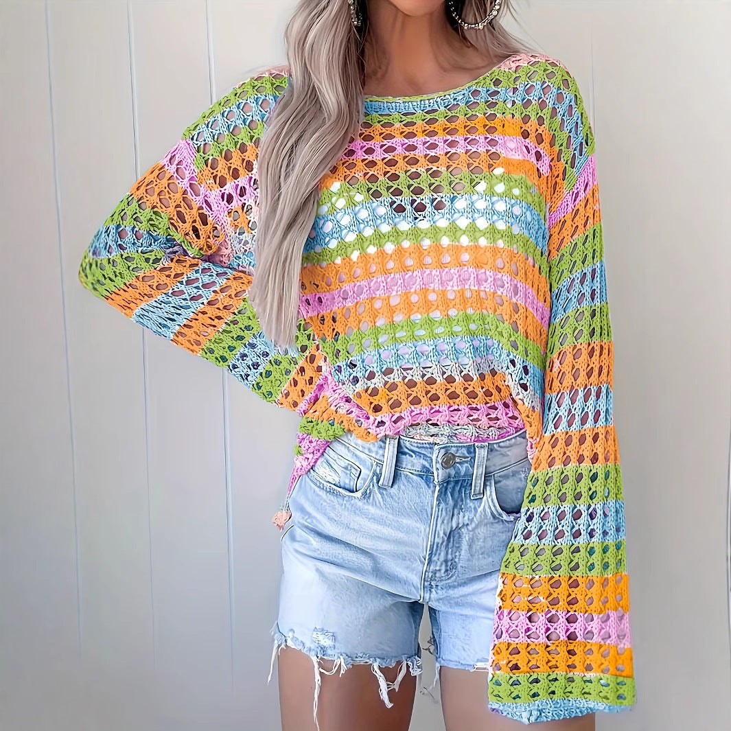 Maglia girocollo a righe